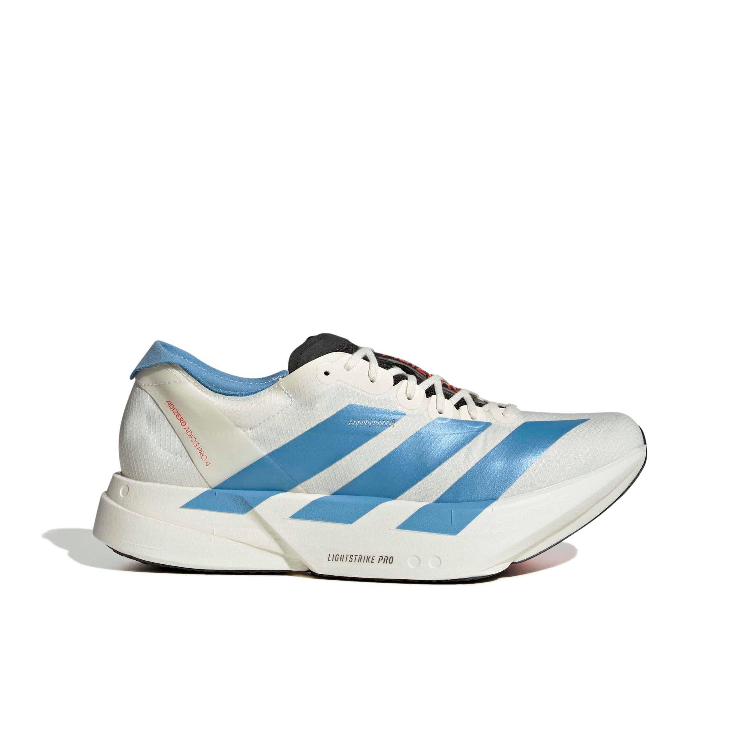 adidas Adizero Adios Pro 4 "Off White/Light Blue/Bright Red" Men's Running Shoe - OFF WHITE/LT BLUE/RED